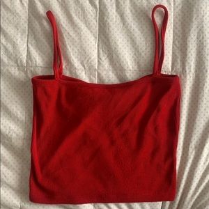 Red crop top tank